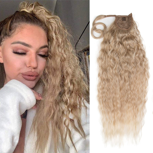 30 Inch Long Curly Wrap Around Ponytail