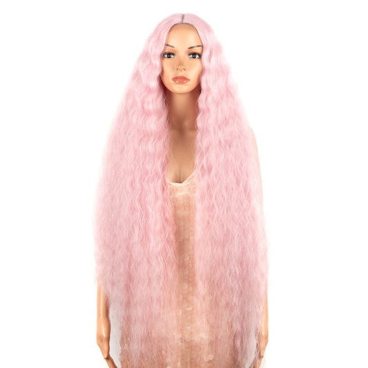 42 Inches Lace Synthetic Wig Dusty Pink